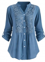 Lace shirt    Light blue 