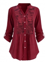 Lace shirt    Burgundy 