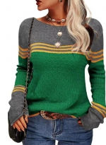 Color matching sweater    Green 