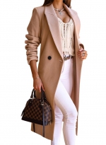 Woolen coat split buttons    Khaki 