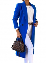 Woolen coat split buttons    Blue 