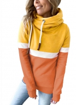 Casual turtleneck hoodie    Orange 
