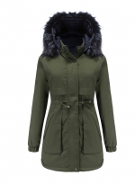 Wear warm coats on both sides Army green 