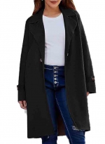 Woolen coat loose collar White 