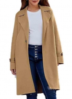 Woolen coat loose collar Khaki 