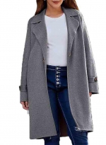 Woolen coat loose collar Grey 