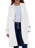 Woolen coat loose collar White 