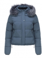 Warm short jacket Gray blue 