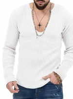 Solid color slim-fit sweater White 