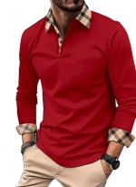 Stylish POLO shirt with lapels Wine red 