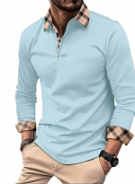 Stylish POLO shirt with lapels Light blue 