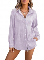 Stylish loose shirt Light purple 
