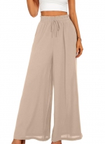 Casual lace-up pants Apricot 