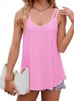 Halter cutout V-neck vest Barbie pink 