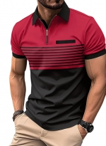 POLO shirt with lapel zip Red 