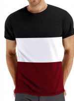 Color matching sports T-shirt Black red 