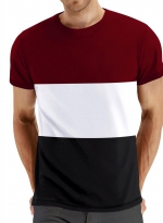 Color matching sports T-shirt Red 
