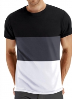 Color matching sports T-shirt Black 