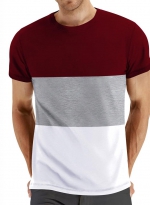 Color matching sports T-shirt Red gray 