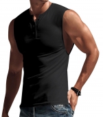 Half cardigan sports vest Black 