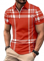 POLO shirt with plaid stripes Red 