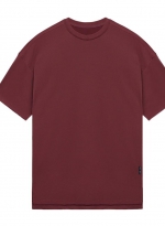 Loose crew neck T-shirt Wine red 